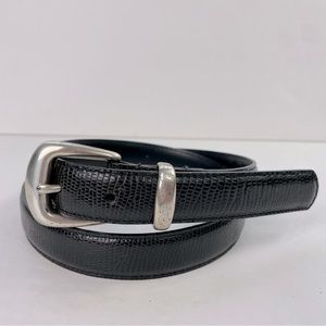 Black Leather Snakeskin‎ Belt